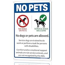 No Pets Allowed Sign - 12 8'' Rust-Free Aluminum No Pets or Dogs Allow Signs for Business, Business Sign for Restaurant/Yard/Office