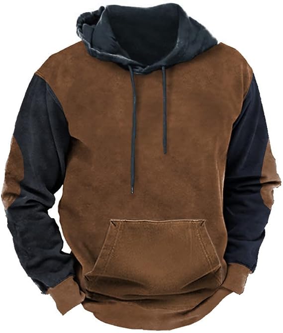Muscularfit Drawstring Hooded Sweatshirts for Men 2024 Fashion Vintage Long Sleeve Hoodies Causal Loose Gym Athletic Pullover