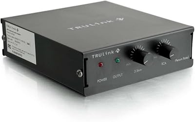 C2G Legrand Audio Amplifier, Black Audio Component Amplifier with External Volume Control, TAA Compliant Amp, Compact Amplifier, 4.65 x 5 x 1.34 Inches, 1 Count, C2G 40914