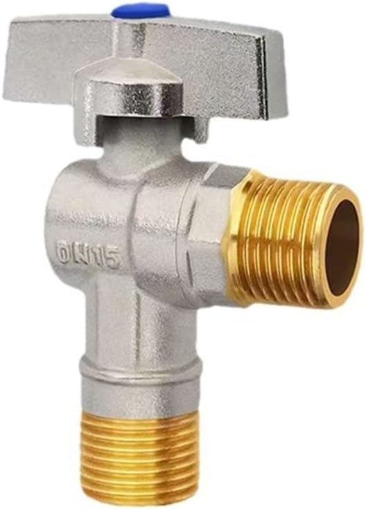 Copper G1/2 Angle Valve for Hot and Cold Water High Flow Stop Valve with Handle for Shower Hose Washing Machine Gas Water Heater Bathroom Plumbing 80x32mm(Blue)