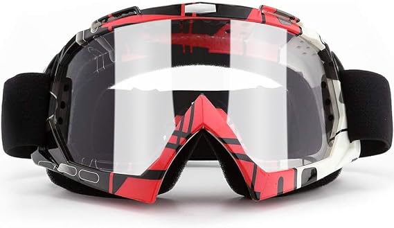 SPOSUNE Motorcycle Goggles, ATV Dirt Bike Off Road Racing MX Riding Goggle Anti-Scratch Dustproof Bendable UV400 Eyewear Padded Soft Thick Foam,Adjustable Strap Adults' Cycling Motocross