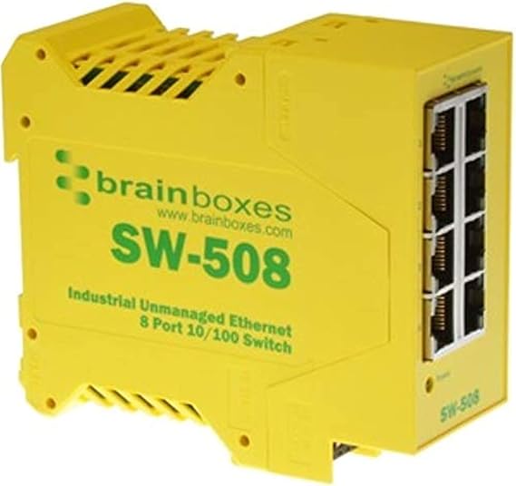 Brainboxes Industrial Unmanaged Ethernet Switch 8 Ports