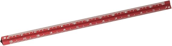 Alumicolor 3000 Series 6-Inch Red Mini Aluminum Triangular Engineer Scale (3210-4)