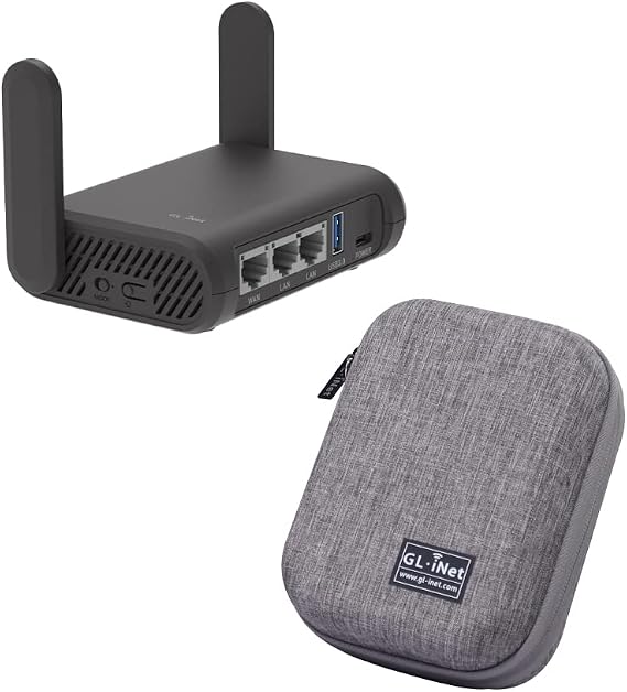 GL.iNet GL-A1300 (Slate Plus) Wireless VPN Encrypted Travel Router & Gadget Organizer Case(Grey)