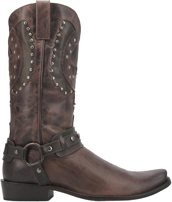 Dingo Mens War Eagle Studded Square Toe Pull On Casual Boots Mid Calf