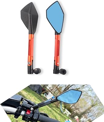 Motorcycle Rearview Side Mirror for Motorbike Mirror Bolt 8MM 10MM for MT-03 MT-07 FZ-07 MT-09 FZ-09 MT-10 FZ-10 orange