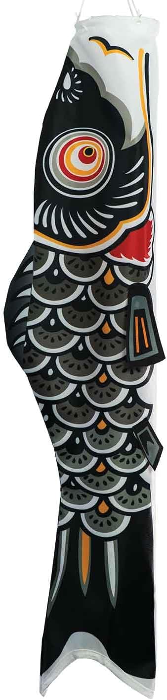 In the Breeze Koi Fish Windsock, 24-Inch, Black