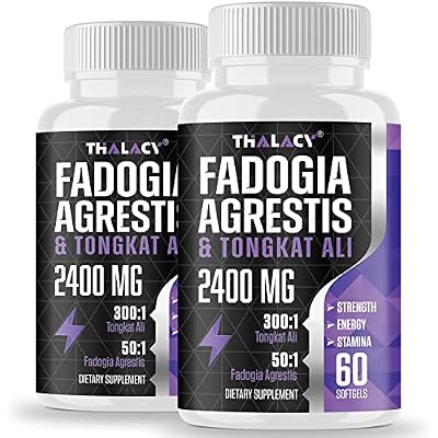 2400mg Fadogia Agrestis Tongkat Ali Supplement - Fadogia Agrestis 1400mg & Tongkat Ali 1000mg Ultra Blend, Maximum Strength, Muscle Mass & Athletic Performance, 120 Softgels