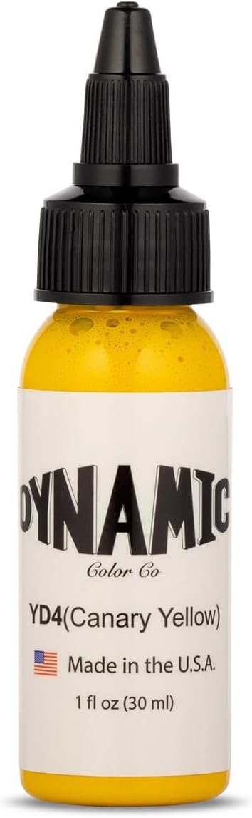 Dynamic Color Canary Yellow Tattoo Ink, Made in USA Since 1990, 1 oz