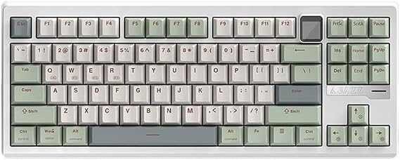 Ajazz QS87 Max Alüminyum Alaşımlı TFT Ekranlı Custom Mekanik Klavye (QS87 Max - Yeşil Beyaz)