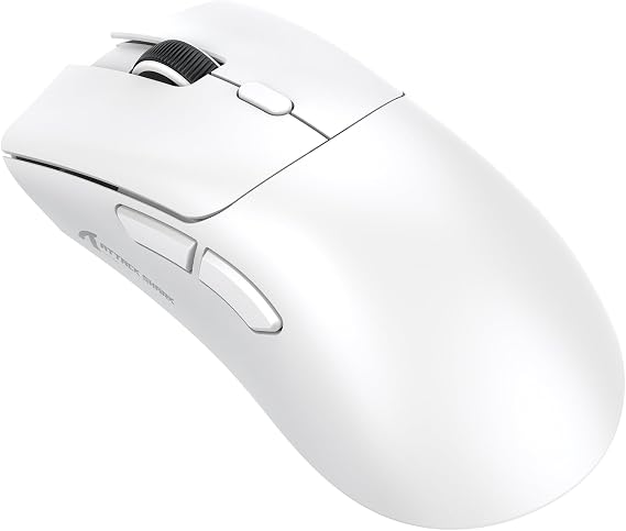 ATTACK SHARK R1 59g SUPERLIGHT Fare, PixArt PAW3311 Oyun Sensörü, BT/2.4G Kablosuz/Kablolu Oyun Faresi, 18000'e kadar 6 Ayarlanabilir DPI, 65 Saat Pil (Beyaz)