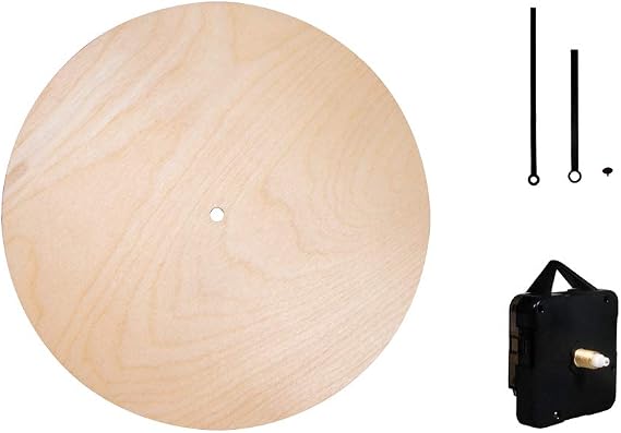 Craft pack: wall clock, 25 cm diameter, 2, box 1 set, wood