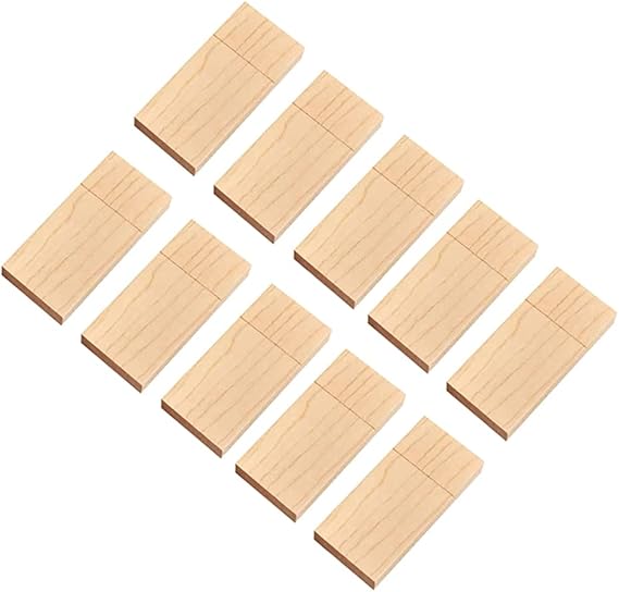 10 Pack USB Flash Drive Storage Stick,Wood USB Disk Memory Stick (2.0 128MB, Maple Wood)