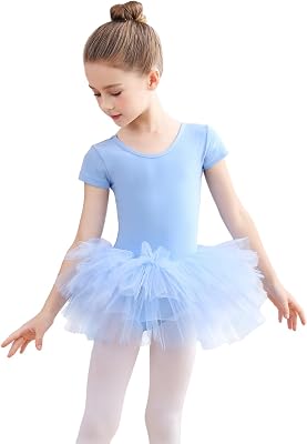 EASTBUDDY Ballet Dress for Girls,Toddler Dance Leotard with Tutu Skirt ShortLong Sleeve Ballerina Outfit
