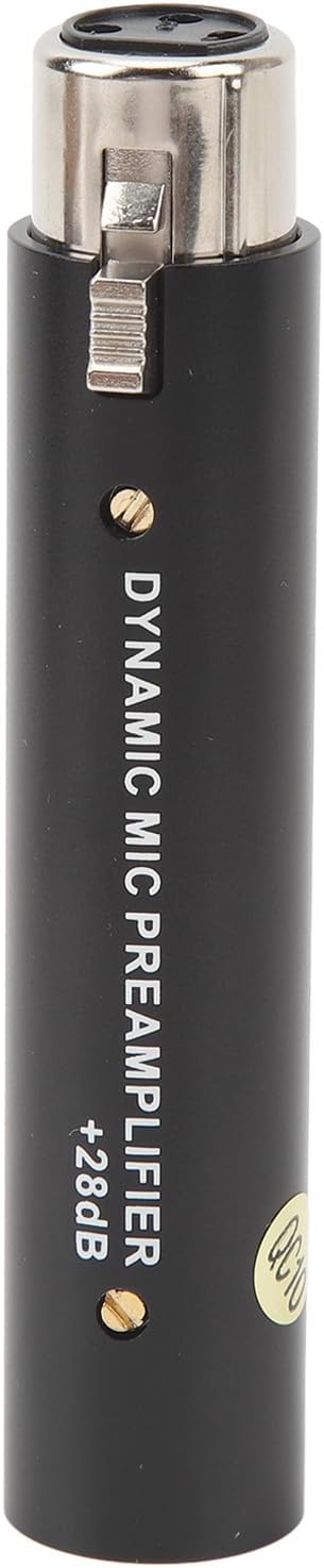 Goshyda Inline Microphone Preamp, DM1 Dynamite Active Inlne Microphone Preamplifier Active Booster with 28dB Gain, Plug and Play, for Podcast or Livestreaming