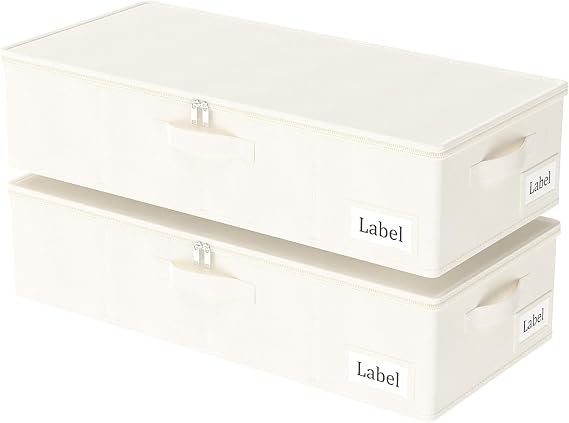 Yawinhe 27L Underbed Storage Box Underbed Storage Box Pack of 2 Beige