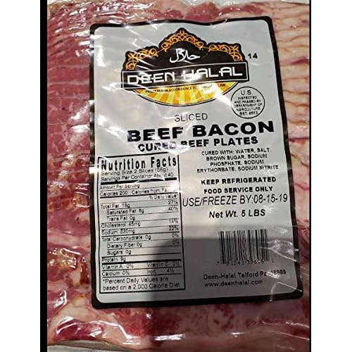 Deen Halal Sliced Beef Bacon 5lb