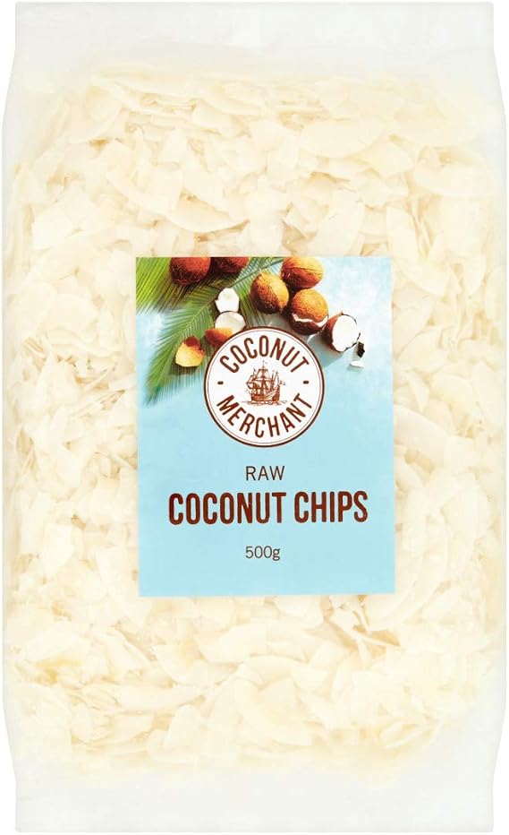 Coconut Merchant Organic Raw Coconut Chips, 500g