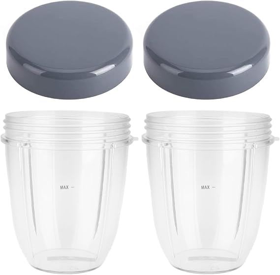Blender Cups Replacement for Nutribullet Blender 18OZ Cup with Lid, Compatible with Nutribullet 600W 900W Blender Juicer (2Pack)