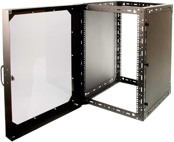 RackSolutions 15U x 11U Open Frame Wall Mount Rack with Side Panels and Swing Door