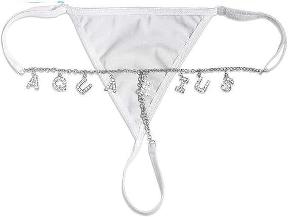 Custom Thong for Women - Custom Name Thongs with Rhinestone Letters,Sexy Personalized Panties Body Chain Lingerie G-string