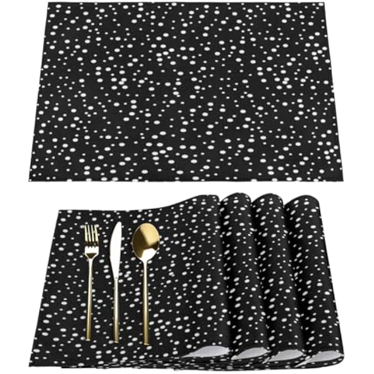 Holiday Dots Placemats Set of 4 Washable, Bubble Dotted Placemats Summer Farmhouse Cloth Place Mat for Kitchen Dining Table Decoration Indoor Outdoor