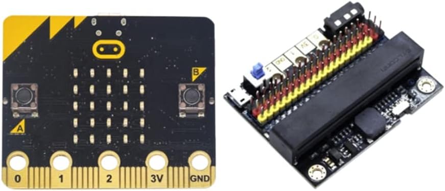 Wresetly BBC Microbit Go Start Kit Programmable Learning Development Board for DIY Projects with MicroBit BBC IO V2.0 Expansion Board