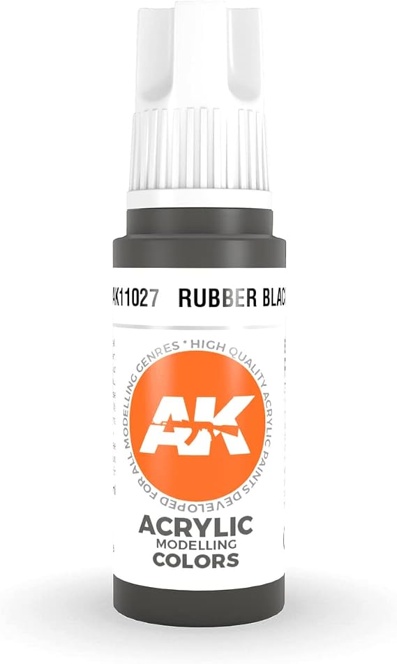 AK Interactive 3rd Gen Acrylic Rubber Black 18ml