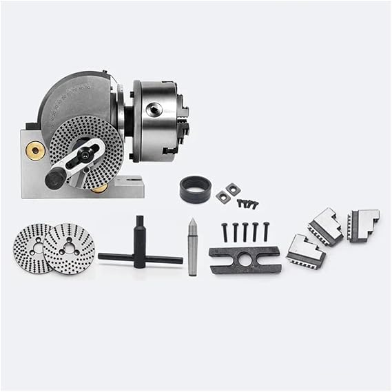 Universal 6-Inch Indexing Head for Machines Dividing Head 160mm 3-Jaw Chuck CNC Rotary with(5 inch 125mm)