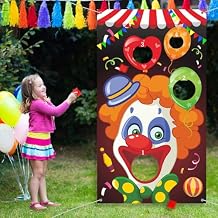Blulu Carnival Toss Games Banner with 3 Bean Bags Halloween Carnival Game for Kids and Adults Circus Theme Party Decorations for Birthday Family Fun Throwing Indoor Outdoor