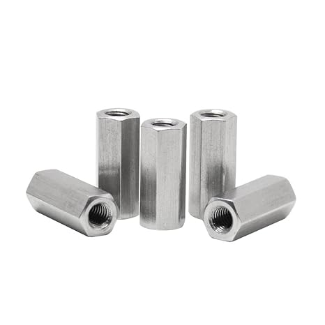 M10x1.25 Fine Thread Hex Rod Extend Coupling Nut304 Stainless Steel Lead Screw Connect Nut Length 25/30/35mm 5Pcs (Size : M10x1.25x35)