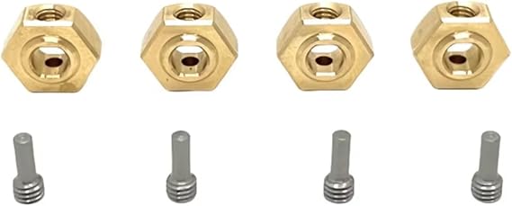 Parts For MJX For Hyper Go H12Y H12Y+ H12P 4pcs Brass 12mm Wheel Hex Hub Adapter RC Car Upgrade Parts Accessories
