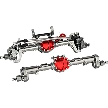 CNC Anodized Complete Front & Rear Portal Axle for 1/10 RC Crawler Car Axial SCX10 & SCX10 II 90046 90047 Metal Upgrade Parts (Titanium)
