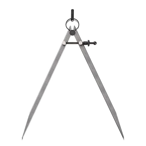 Spring Joint Caliper - [12 Inch] Carbon Steel Spring Divider Caliper with Solid Nut for Metalworking Drawing Use, Flat Leg