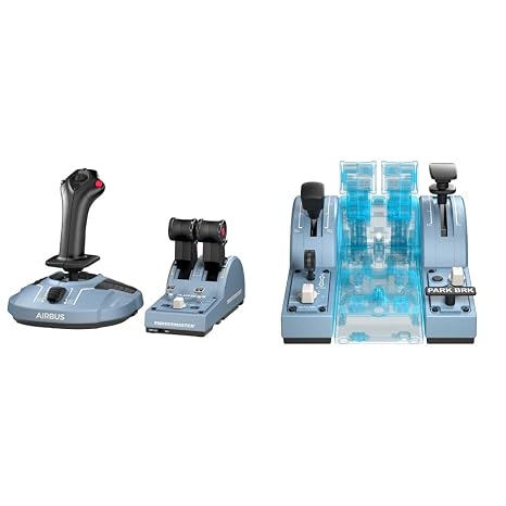 THRUSTMASTER TCA Officer Pack & TCA Quadrant Add On Airbus Edition (PC) - USB Joystick & Quadrant - Ergonomic Airbus Replicas - Magnetic Sensor Technology - Windows Compatible
