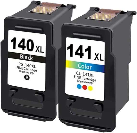 140XL 141XL Ink Cartridge Replacement for Canon PG-140 CL-141 Ink Cartridges for Canon Pixma MG2580 MG2400 MG2500 MG4110 MG4210 IP2880 1 Black 1 Color