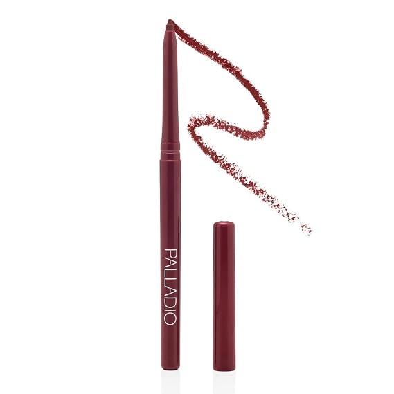 Palladio Retractable Waterproof Lip Liner High Pigmented and Creamy Color Slim Twist Up Smudge Proof Formula with Long Lasting All Day Wear No Sharpener Required, Raisin