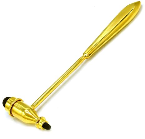 Tromner Neurological Reflex Hammer with Pointed Tip Handle for Cutaneous and Superficial Responses - (Gold/Black)