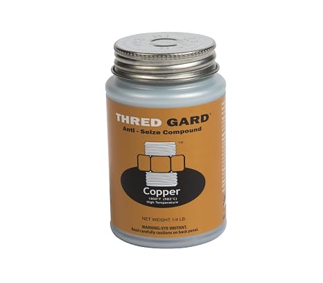 Gasoila Thred Gard Copper-Based Anti-Seize & Lubricating Compound with Brush Applicator, 1/4 lb High-Temperature Resistant Up to 1000F, Non-Dripping, Non-Hardening Formula for Nuts, Bolts, Valves
