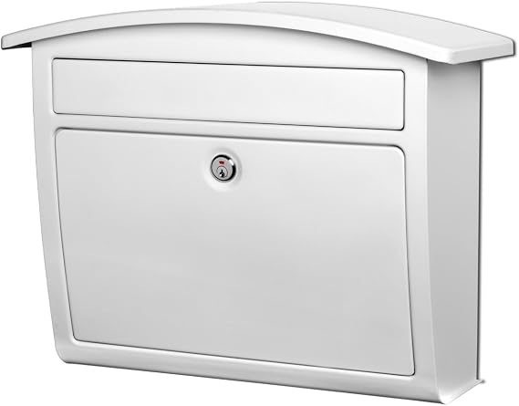 Architectural Mailboxes Dal Rae Locking Wall Mount Mailbox, White, Medium