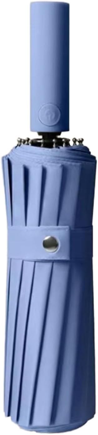 Wind Resistant Fully Automatic Umbrella Featuring Ergonomic Handle and Extra Large Canopy(Blue,34 * 5cm)