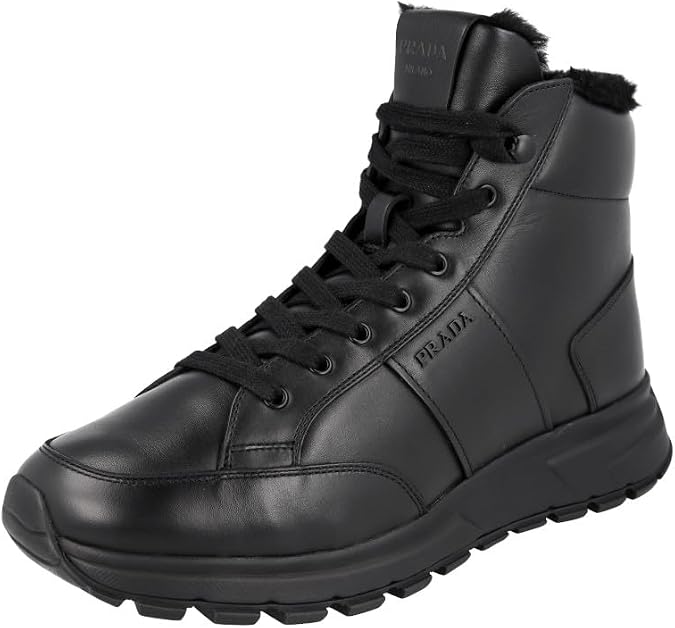 Prada Men's 4T3580 Leather High-Top Trainers/Sneaker
