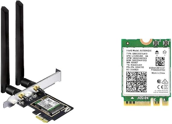 WiFi 6 PCIE Card and Intel AX200 M.2 WiFi Card for Desktop and Laptop