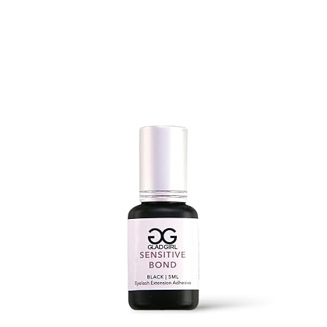 False Eyelash Extension Glue - GladGirl Sensitive Bond Lash Extension Glue 5ml - Fume Free and Non-Irritating - Ultra Black