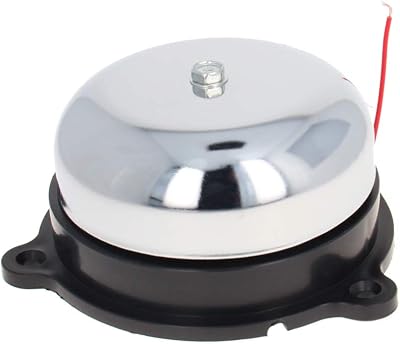 Fielect 4 Electric Bell DC 24V Fire Alarm Bell Stainless Steel Security Alarm Bell Door Bell Internal Strike Type General Purpose Bell for School, Factory, Warehouse