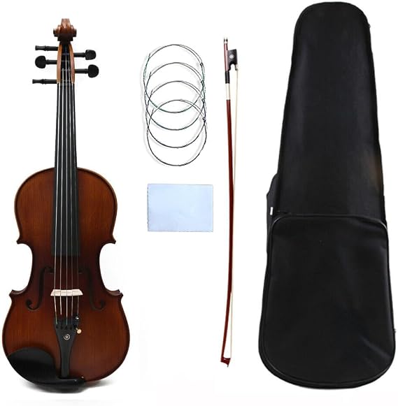 Vetimobato 5 String Acoustic Violin 4/4 Full Size CGDAE Tuning Handmade Maple Back Spruce Top Ebony Fitting Hard Case Bow Professional Violin Set for Adults Students