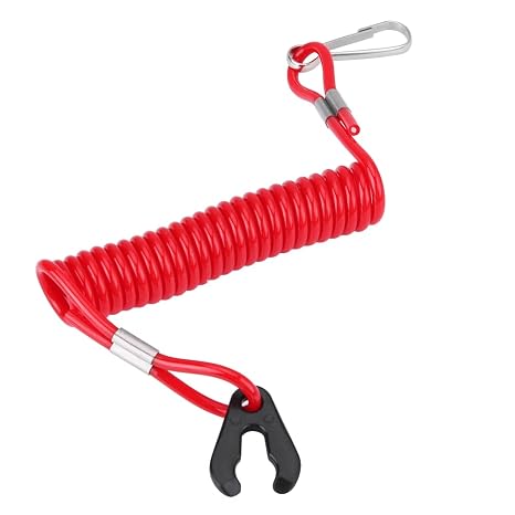 Boat Lanyard Kill Switch,Boat Ignition Safety Lanyard,Outboard Motor Engine Kill Cord,Engine Stop Switch Key Lanyard for Motorboat And Outboard Motors