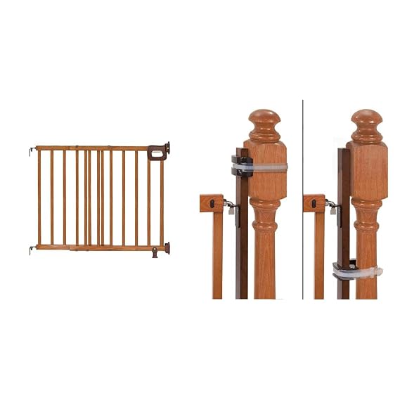 Summer Infant Deluxe Stairway Simple to Secure Safety Pet and Baby Gate & Banister to Banister Gate Mounting Kit - Fits Round or Square Banisters