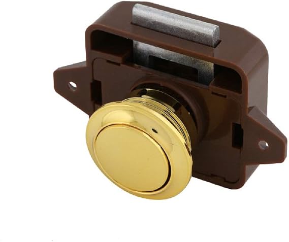 Push Button Catch Keyless Cupboard Door Knob Latch Lock for RV Camper Motor Home Caravan (Gold)