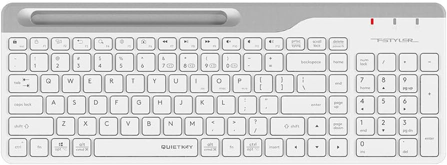 A4 Tech FBK25 (Q) Turkish FN-Multimedia Bluetooth & 2.4Ghz Nano Wireless Keyboard, White